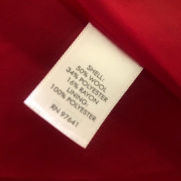 - J. Jill Women Button Down Coat Jacket Sz M Red Wool Blend - Picture 4 of 5